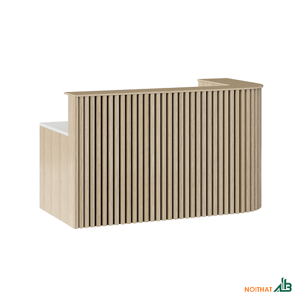 Quầy thu ngân 1m6 bo cong lam sóng gỗ QTN033