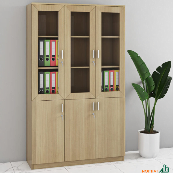 Tủ hồ sơ 3 cánh kính giá rẻ THS048