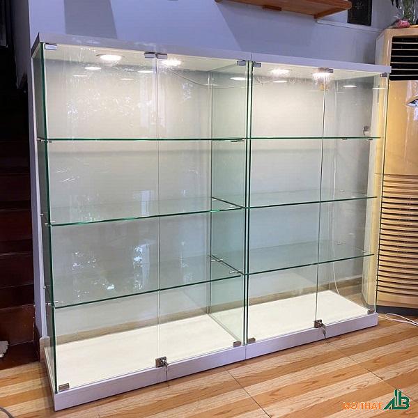 Tủ kính trưng bày tượng gỗ điêu khắc TTB122