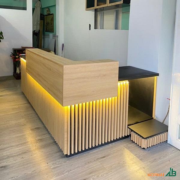 Quầy bar chữ L 2m8 x 1m4 giá rẻ QB105