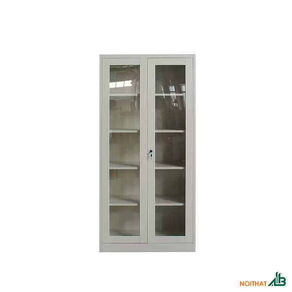 Tủ hồ sơ MDF 2 cánh kính cao cấp THS067