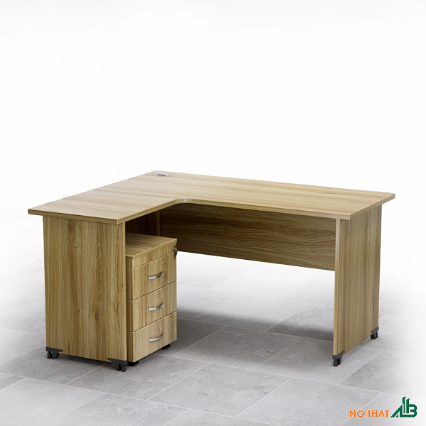 Bàn làm việc chữ L kèm tủ cóc BLV070