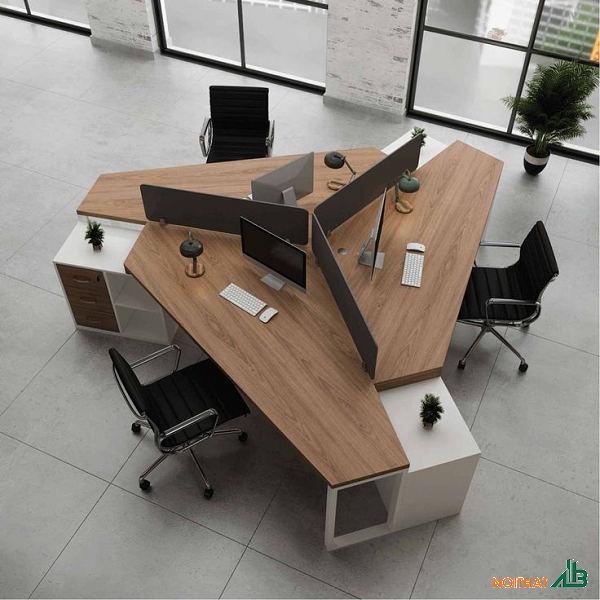 Cụm bàn văn phòng 3 chỗ ngồi BLV082
