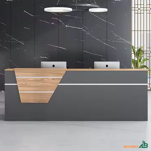 Quầy lễ tân văn phòng 2m4 sang trọng QLT105
