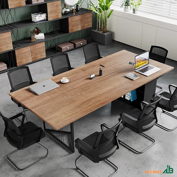 Bàn họp chân sắt 8 người BH073