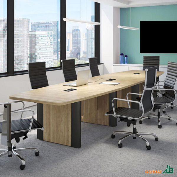 Bàn họp oval 3m đẹp BH063