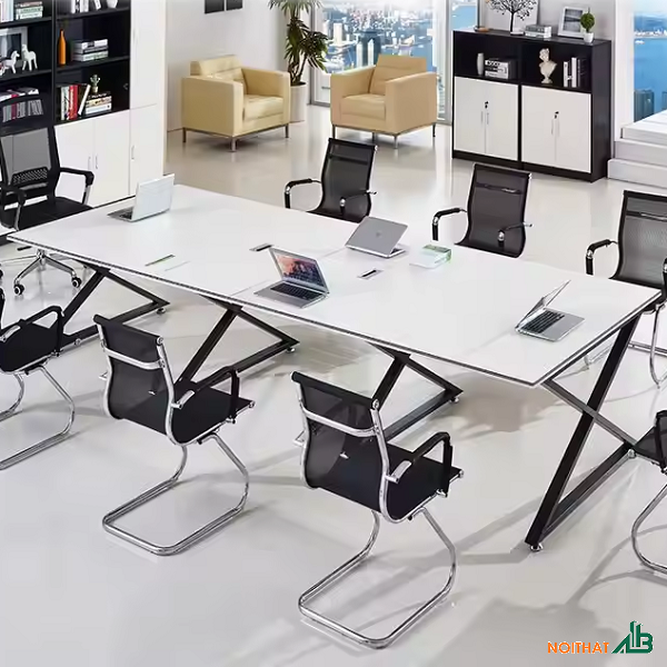 Bàn họp chân sắt chữ X 2m4 BH065