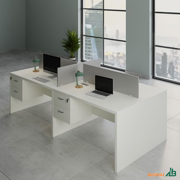Cụm bàn nhân viên 4 chỗ ngăn treo BLV092