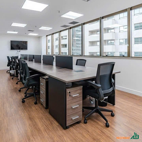 Cụm bàn làm việc có vách ngăn BLV099