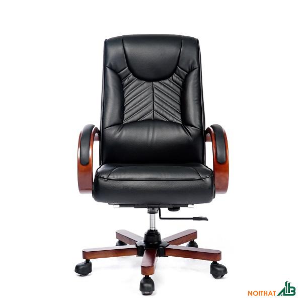 Ghế giám đốc tay gỗ bọc da GVP038 - Ảnh 4
