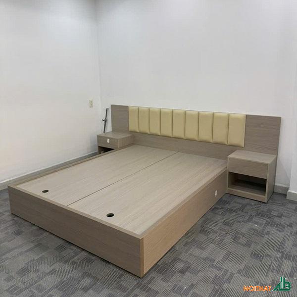 Giường ngủ MDF 1m6 x 2m liền 2 tab GN103